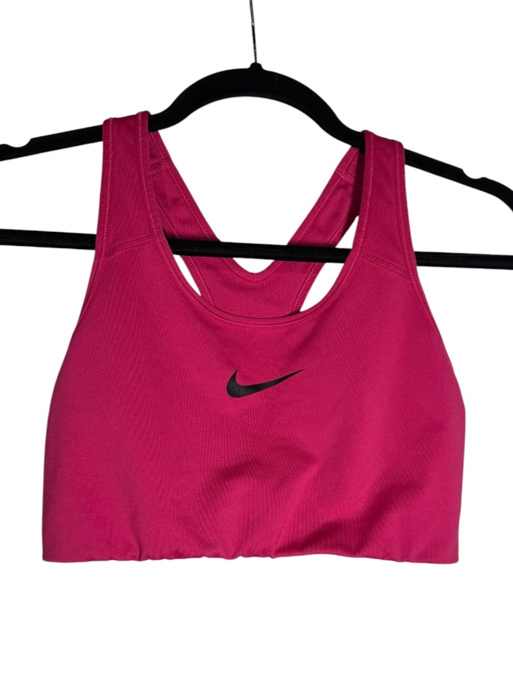 Nike Dri Fit Racerback Tank Top Cropped Hot Pink with Black Swoosh Size Medium